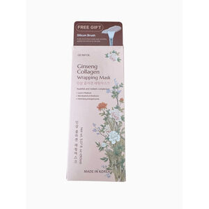 New GLAMFOX Ginseng Collagen Wrapping Mask with Silicone Brush, Korean Skincare